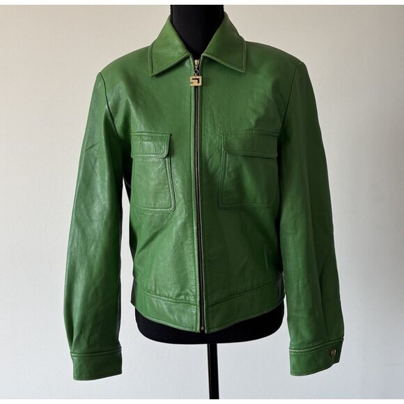 VTG St. John Sport leather jacket Women’s P Green SEE MEASUREMENTS - Picture 1 of 16